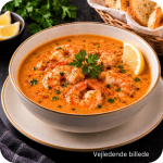 9. Rejesuppe – rød sauce
