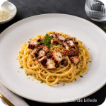 1. Blækspruttepasta – Karrysauce