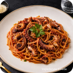 2. Blækspruttepasta – Rød skaldyrssauce