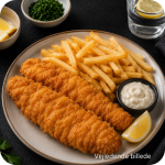 22. Paneret fisk med pommes frites